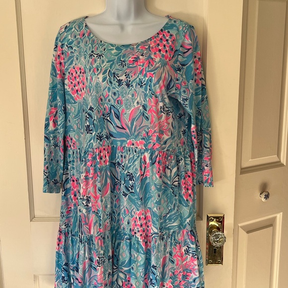 Lilly Pulitzer Geanna Cotton Swing Dress sz L - Picture 6 of 8